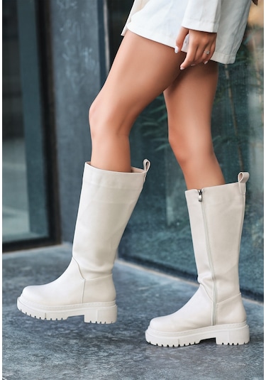 Idax Ten Cilt Topuklu Çizme Ten