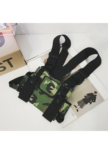 Besthome1 Askılı Camouflage Vesta Çantası - Oxford Kumaş, Kemerli Outdoor Sırt Çantası Haki Haki