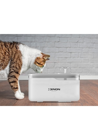 Xenon Smart Akıllı Otomatik Kedi Su Şelalesi, Led Işıklı Ultra Sessiz Beyaz Su Pınarı (X8650)
