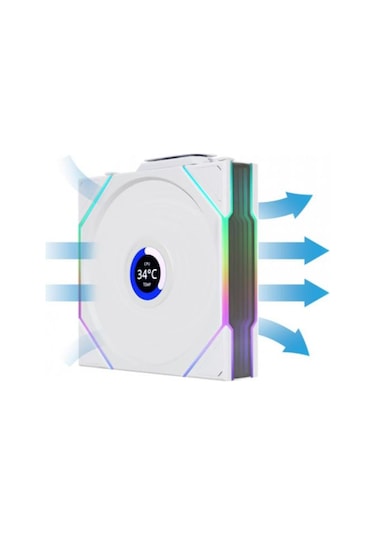 Lian Li Unı Fan Tl Wıreless Lcd 3x120mm Beyaz Kasa Fanı