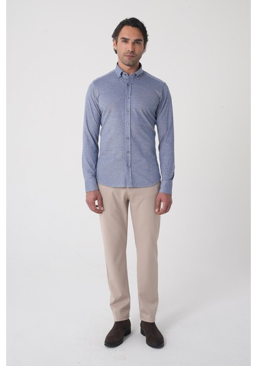 Bisse Erkek Uzun Kol Paşa Yaka Pamuk Örme Cepsiz Lacivert Gömlek Gmorm250001 D39 Lacivert