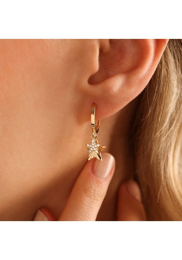 Sembolgold Altın Yıldız Küpe İkili