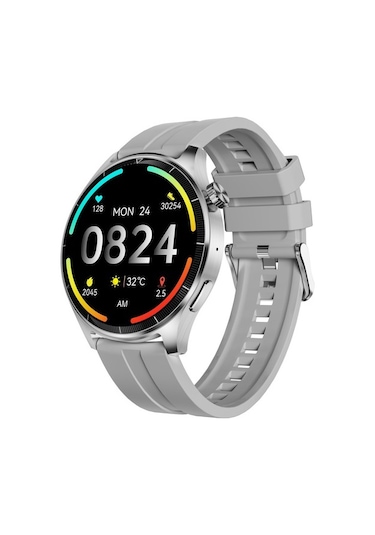 Thull Tw1-03 Gri Kasa Akıllı Saat + Bej Slıkon Kordon