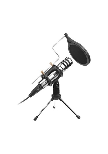 Novahub Çok Fonksiyonlu Kondenser Mikrofon Kayıt Mikrofon Seti 3,5 Mm Jak Gürültü Azaltma Temizle Hayır - Siyah