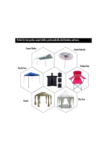 Homyl 4 Adet Kum Torbaları Taşınabilir Gölgelik Siyah