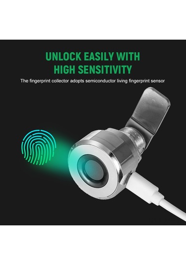 Mufunye Akıllı Parmak İzi Kilidi - Usb Şarjlı, Anahtarsız Biyometrik Çekmece Kilidi, Ev Ve Ofis İçin