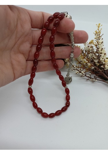 Balık Hediyelik Kızıl Kahve Akik Taşı Tespih