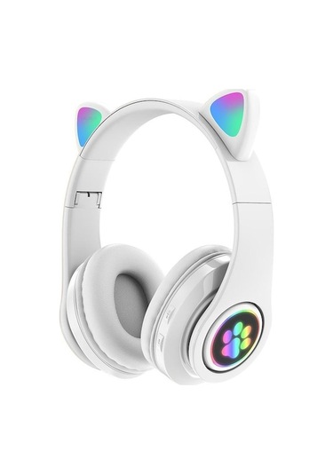 Novahub Sevimli Kedi Kulak Bluetooth 5.0 Kablosuz Oyun Kulaklığı - Mavi