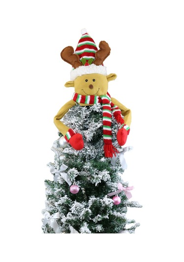 X Noel Ağacı Tepesi Yıldız Geyik Büyük Dekorasyon Noel Aksesuarları Keçe Noel Ağacı Şapka Kolye Dekorasyonu