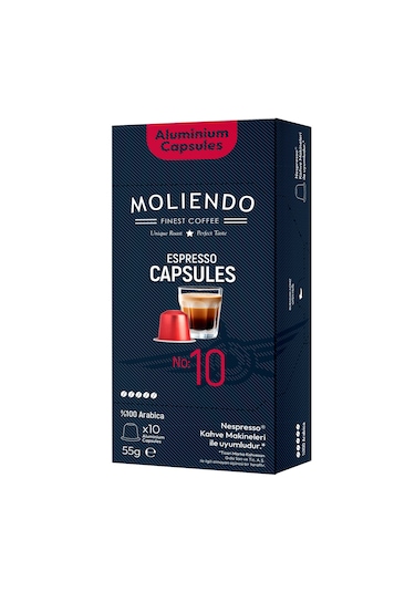 Moliendo Kapsül No:10 Nespresso Uyumlu Alüminyum Kapsül 10'lu