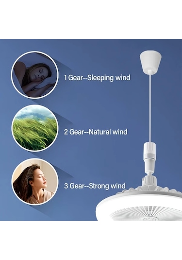 Cordial Kristal Şeffaf Abajurlu İç Mekan Aydınlatma Vantilatör 2si 1 Arada Tavan Akıllı Fan Lambası Uzaktan Kumandalı 360 Dönebilen Led Tavan Vantilatörü 3 Hız Ayarlı