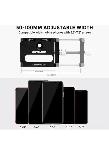 Novahub 50-100mm Uyumlu Alüminyum Bisiklet Telefon Tutucu Seti - 112g, Çok Renkli Kullanım Kılavuzu Dahil Çok Renkli
