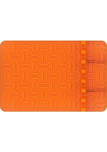 Ulzyvf Turuncu Silikon Pedli Izgara Matı, Yemek Pişirme Damlama Aleti Turuncu