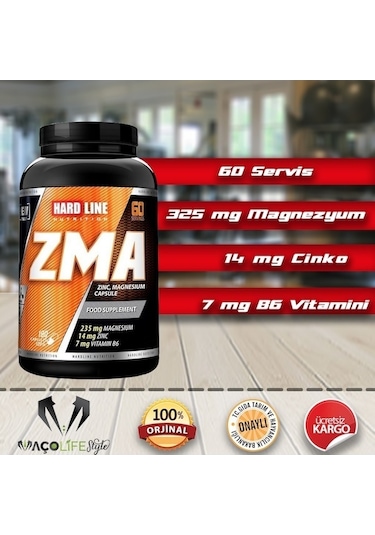 Hardline ZMA Magnezyum Çinko Vitamin B6 180 Kapsül