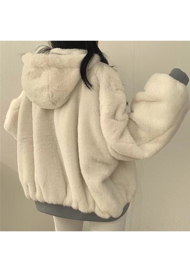 Simicg Polar Kapüşonlu Çift Taraflı Ceket,mavi Açık Mavi