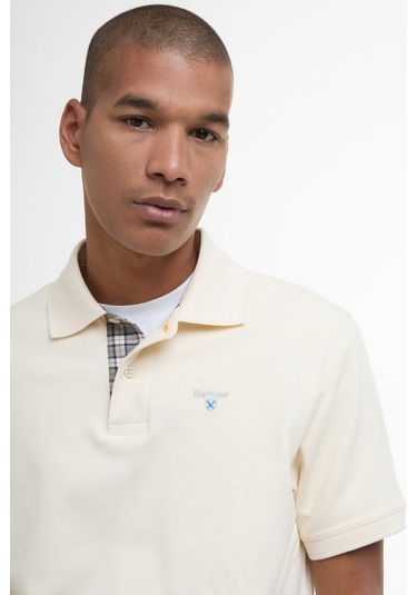 Barbour Tartan Pique Polo Yaka Wh52 Antique White Wh52 Antique White