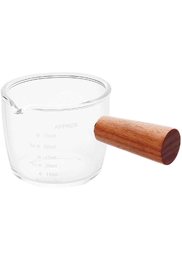 Suntek Espresso Bardağı Ölçüm Kabı Ahşap Saplı Ölçü Tek Çıkışlı