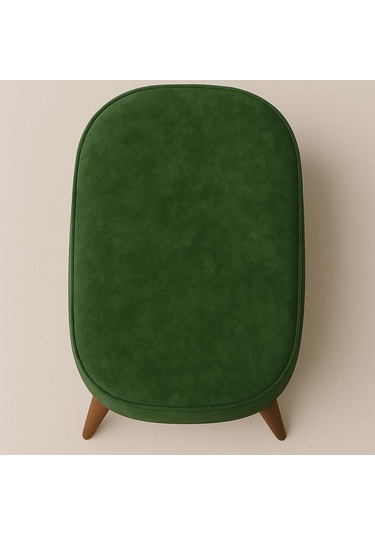 A5 Home Oval Puf Haki Yeşil