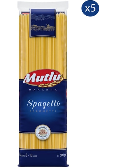 Mutlu Spagetti Makarna 500 Gr X 5 Adet