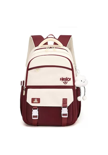 İlkokul Çocuklarına Özel Şık Ve Konforlu Günlük Okul Sırt Çantası Kirmizi