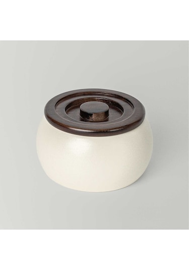 Linens Curve 13 Cm Kapaklı Kase Ekru Ekru