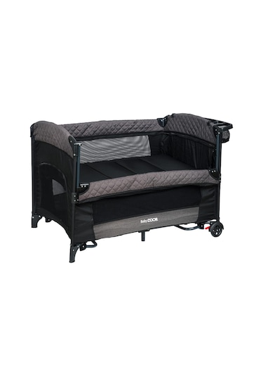BabyDOOR Mia Comfort Anne Yanı Park Yatak Oyun Parkı 70x110 +Yatak Antrasit
