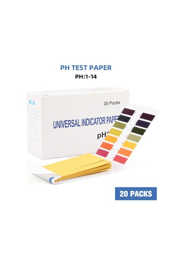 Kosona 1-14 Ph Aralığı Test Kağıdı, 1600 Adet 20 Paket , İdrar Ve Kozmetikler İçin, Hızlı Sonuç Veren Tuzaklı Ph Ölçüm Kağıdı