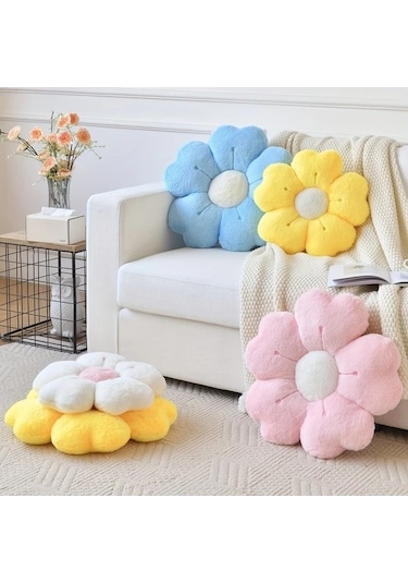 Trendooze Yumuşak Papatya Yastığı 11.81 İnç Beyaz, Sunshine022 Yatak Kanesi İçin Dekoratif Beyaz Beyaz