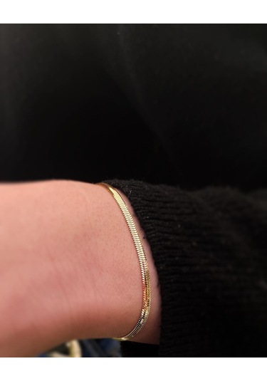 Italyan Balık Sırtı Altın Bileklik N11.12172 Sarı Altın