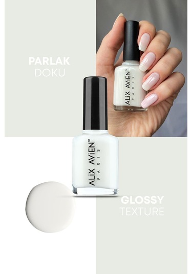Alix Avien İnci Beyaz Oje 03 Yüksek Pigmentli Uzun Süreli Kalıcılık Hızlı Kuruma Nail Lacquer 03