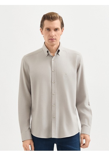 Karaca Erkek Slım Fıt Gömlek-bej 11.25w.04.013 Bej