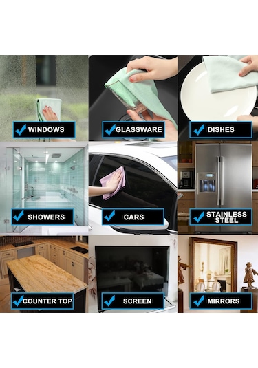 Balık Ölçeği Streak Ücretsiz Sihirli Cam Pencere Araç Aynası Mikrofiber Temizlik Bezleri, Paket 6, Mix