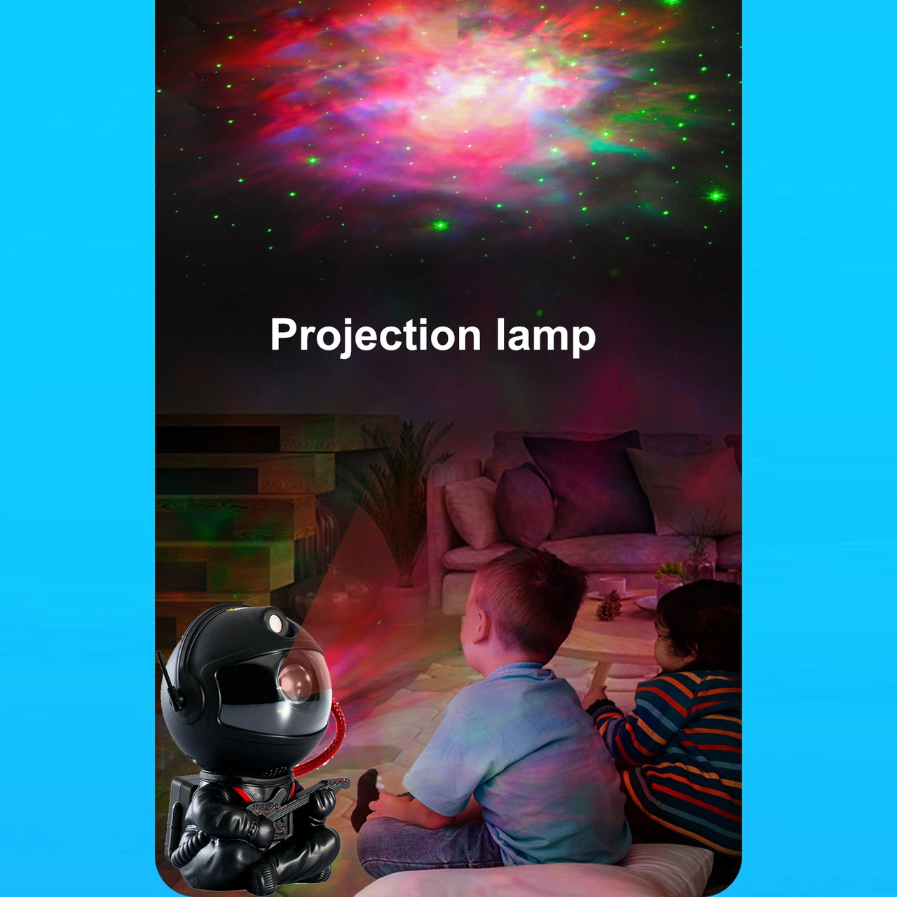 Yaleker Usb İle Çalışan 5w Led Astronot Yıldız Işığı - Renkli Ev Projeksiyonu, Abs Malzeme, Siyah Gitar Deseni Diğer