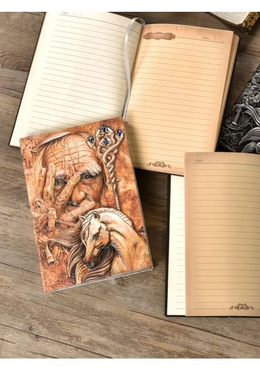 Shalabelle Tarihsiz A5 Deri Bloknot Çizgili Planlayıcı Günlük 155559327 Kum Rengi