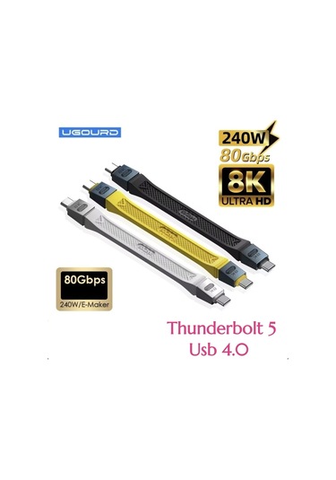Ugourd Thunderbolt 5 Usb 4.0 240w 80gbps Gen4 8k Pd 240w E-marker