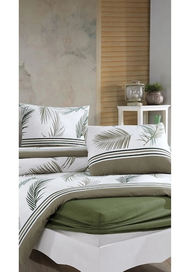 Elart Nevresim Takımı Ranfors Tek Kişilik 3 Parça Helen Yeşil