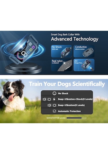 Geeksen Köpek Eğitim Cihazı Köpekler İçin Havlama Tasması Renkli Ekran Akıllı Köpek