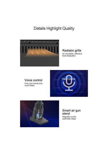 Quick 861 Pro Kurşunsuz Akıllı Ses Kontrollü Fırçasız Motorlu Sıcak Hava Sökme İstasyonu