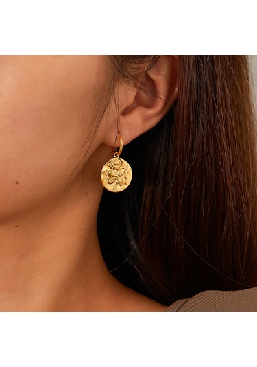 Sones Opk Ge915 1 Çift Paslanmaz Çelik Gül Şekilli Küpe