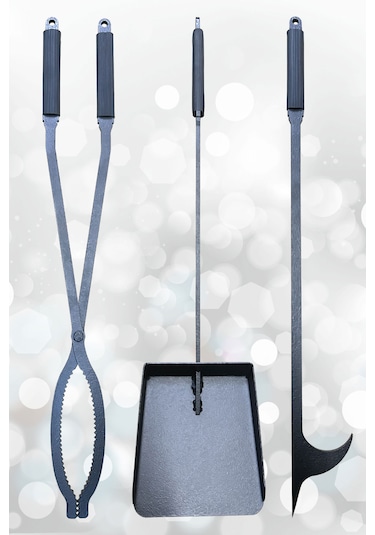 Şömine Seti Kürek Maşa Ateş Demiri Takımı Soba Şömine Aksesuar Set