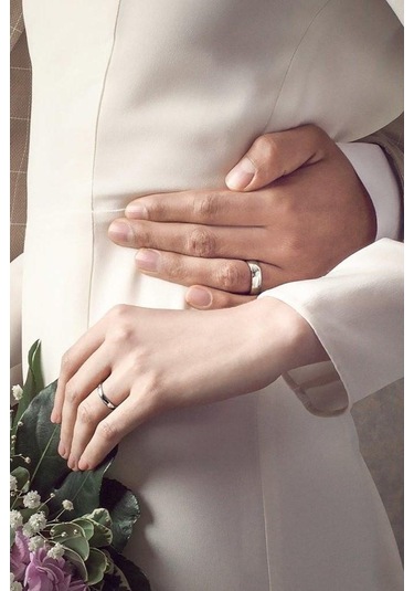 6 Mm Bombeli Gümüş Çift Alyans Söz Yüzüğü Tektaş Hediye Al30