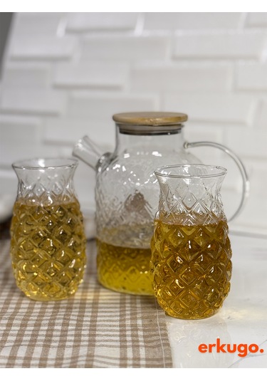 Vakumlu Bambu Kapaklı Isıya Dayanıklı Borosilikat Cam Süzgeçli De Şeffaf