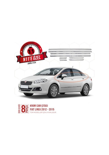 intakrom Fiat Linea Krom Cam Çıtası 8 Parça 2012 ve Üzeri