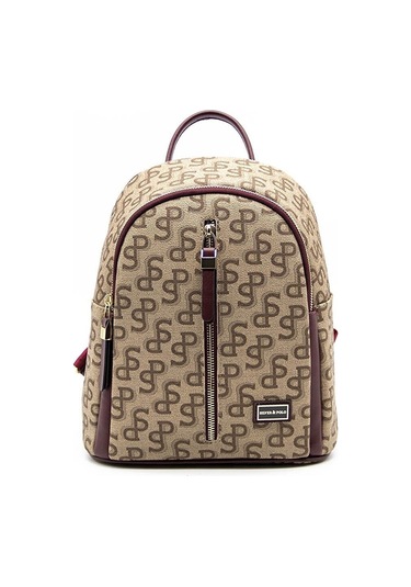 Kadın Silver Polo 901-41098 Sırt Çantası M169 Koyu Bej-nova Bordo Koyu Bej-nova Bordo