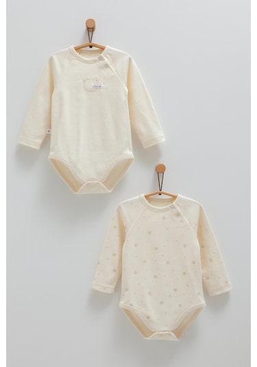 Caramell Cute Bear İkili Çıtçıtlı Body Ekru