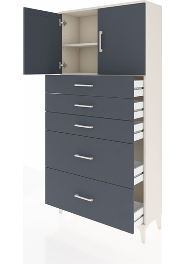 Arges Dolap 2 Raflı 5 Çekmeceli 2 Kapaklı 88x30x182 Aytaşı-an... Aytaşı