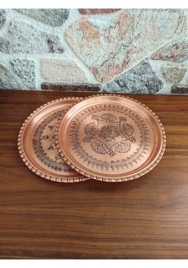 Modabakir Dekoratif Tepsi Bakır, 30 Cm