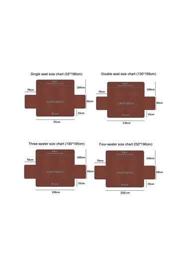 Sones Çift Taraflı Su Geçirmez Evcil Hayvan Yastığı Elmas Desenli Kanepe Kılıfı, Boyut: 190x196cm Kahve