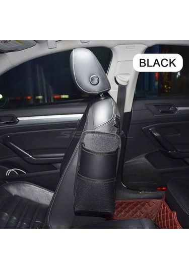 Seametal Araba Koltuğu Yan Saklama Çantası İç Oto Koltukları Yan Organizatör Su Bardağı Tutucu Aksesuarları Siyah