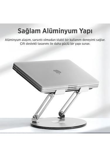 Juo 360 Dönebilen Yükseklik Ayarlı Metal Notebook Laptop Standı